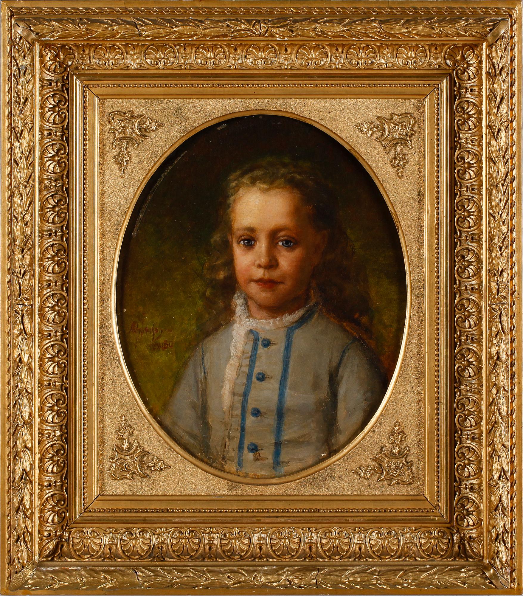 OKÄND KONSTNÄR, olja på duk, otydligt signerad och daterad, 1800-tal.