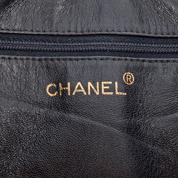 CHANEL,a black leather shoulderbag.