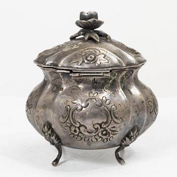 Sven Carlsson, Sugar box, silver, Rococo style, 1972.