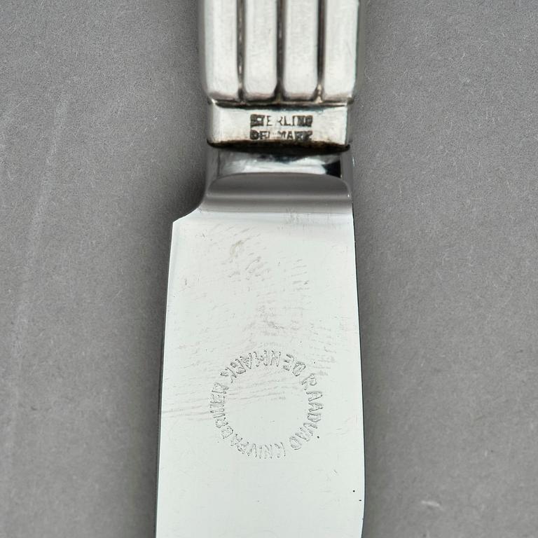 Georg Jensen, bestickservis, sterling silver, modell "Bernadotte", 112+1 delar, design Sigvard Bernadotte, Köpenhamn 1933-1944.