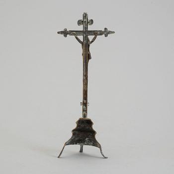 An 18th/19th century bronze crucifix.