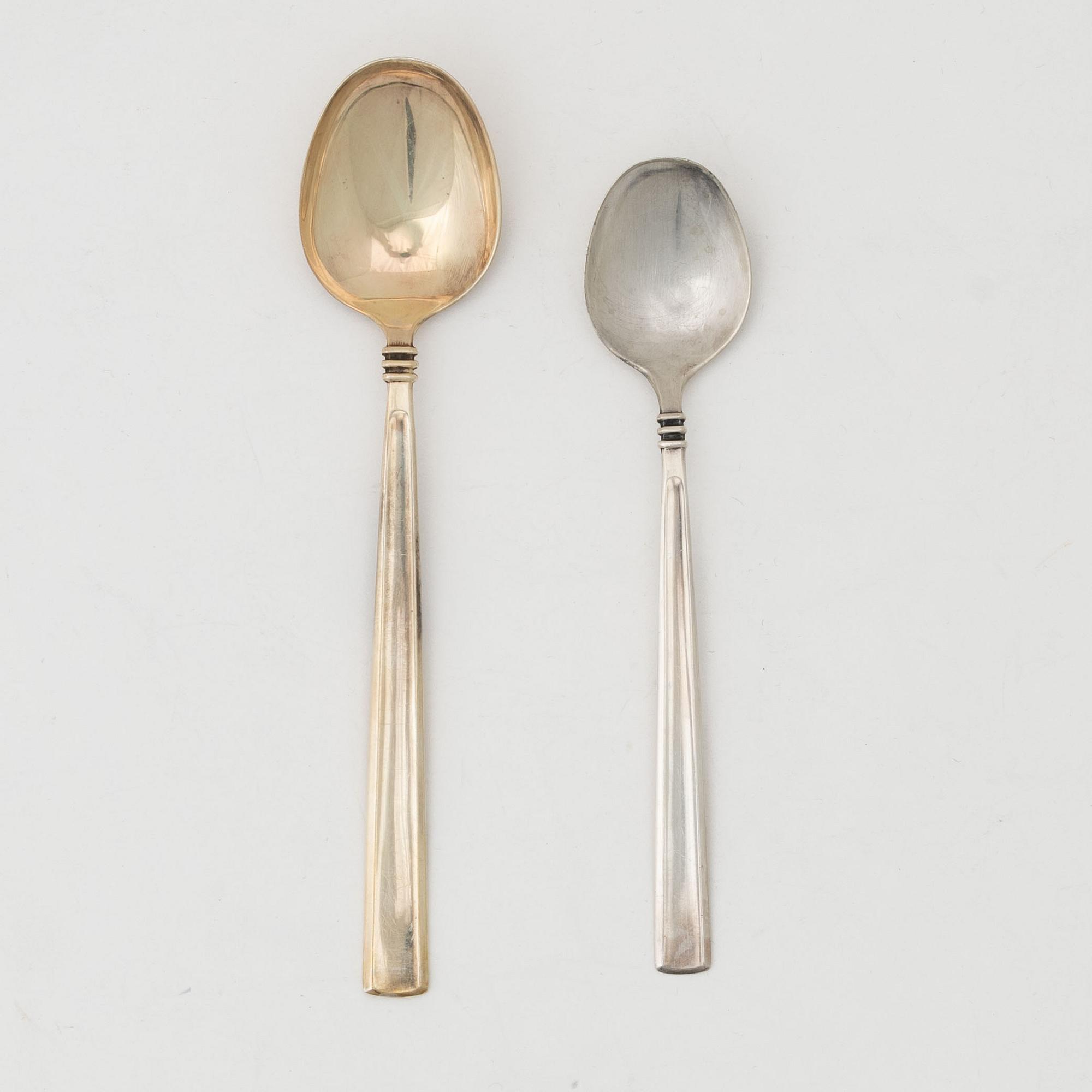 Claës E. Giertta, skedar, 22 st, silver, "Paris", MEMA, Lidköping 1959-1960.