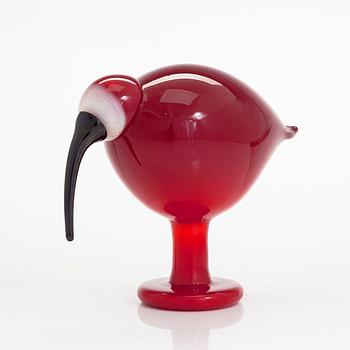 Oiva Toikka,  footed glass bird, signed O. Toikka Nuutajärvi.