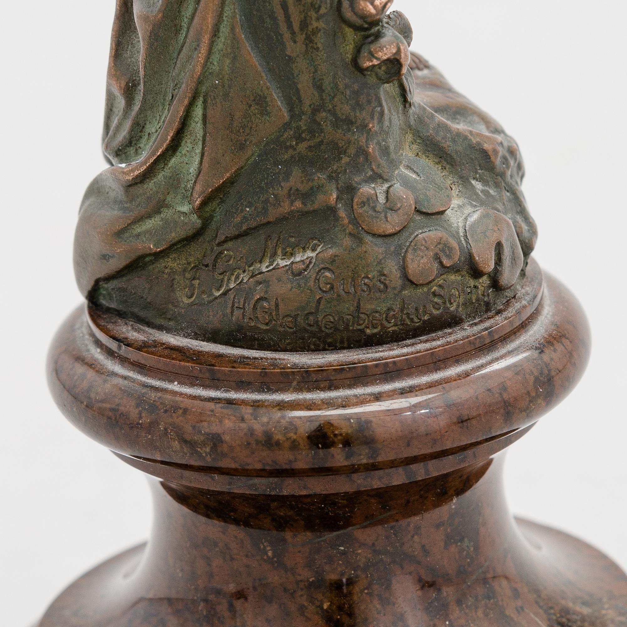Felix Görling, a bronze sculpture, signed and marked H. Gladenbeck u. Sohn.