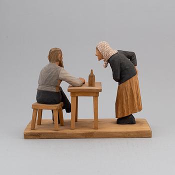 HERMAN ROSELL, sculpture, painted wood, signed and dated 1952.