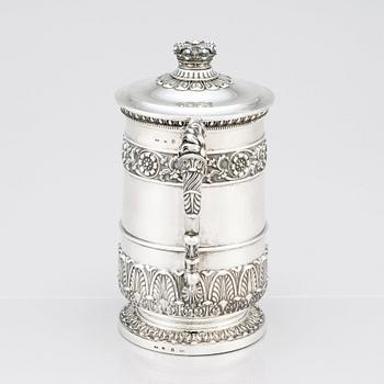 A Swedish early 19th Century silver tankard, mark of Adolf Zethelius, Stockholm 1831.