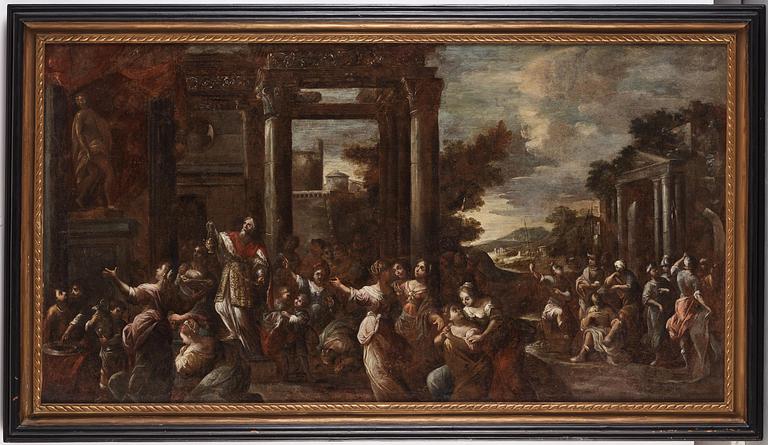 Flemish school, 17th century, Offering scene.