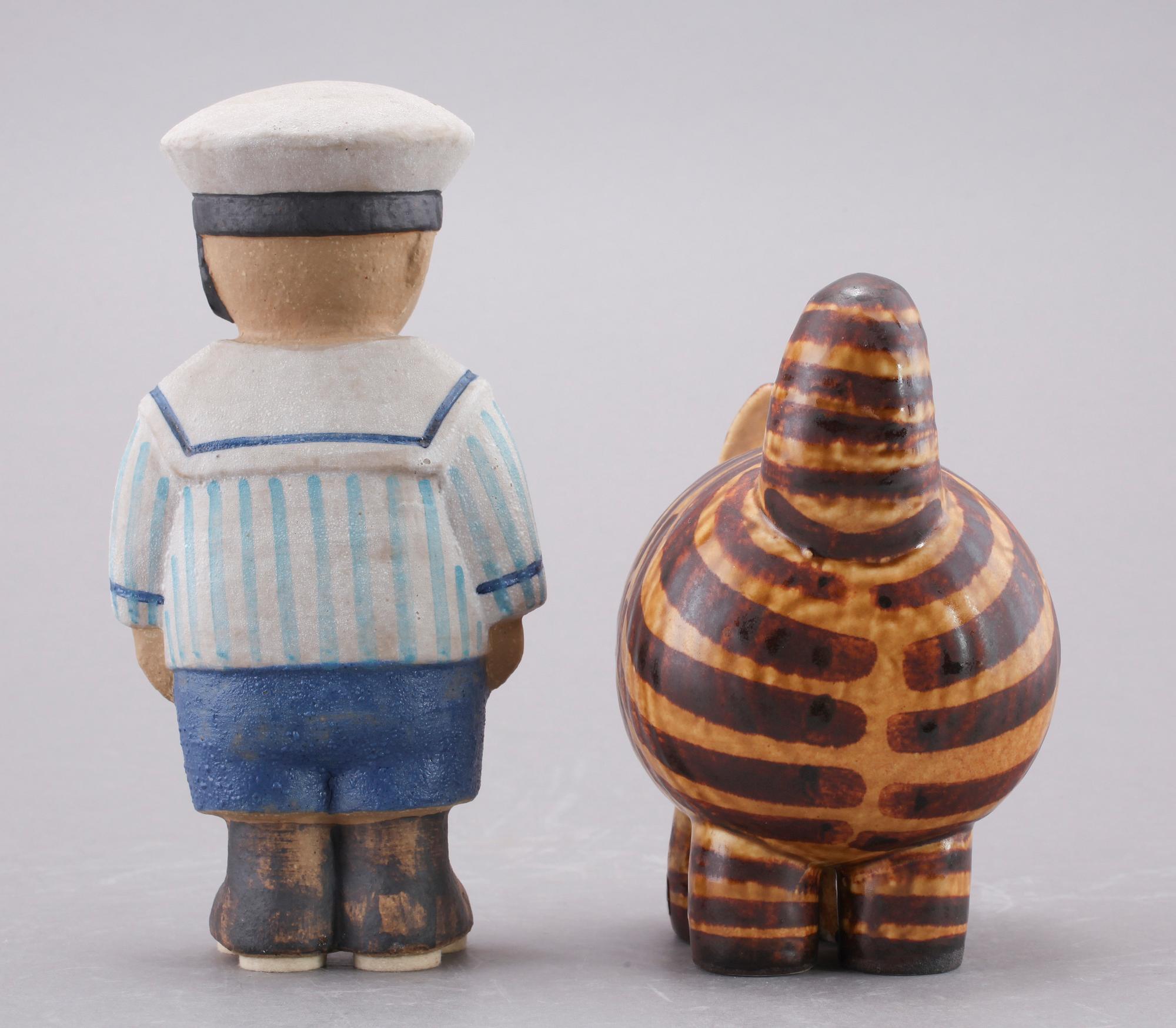 FIGURINER, 2 st, stengods, Lisa Larson, Gustavsberg.