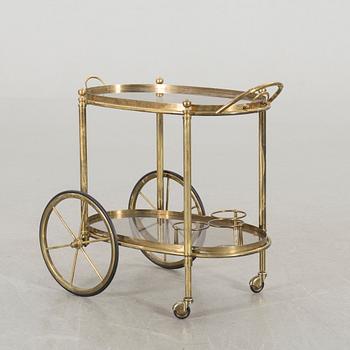 A brass serving trolley.