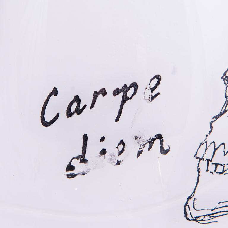 ELLA VARVIO, A glass vase/ sculpture, signed Ella Varvio 2017.
