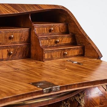 A rosewood and gilt-brass mounted rococo secretaire by G. Foltiern (master in Stockholm 1771-1804).