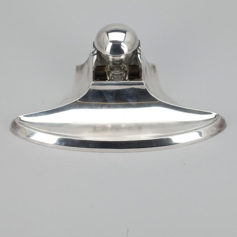 SKRIVSTÄLL, silver samt glas, Gösta Helenius, Åbo 1928.