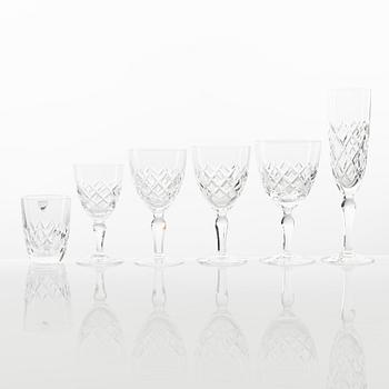 Gunnar Cyrén, a 'Karolina' 194-pice glass service, Orrefors, Sweden,