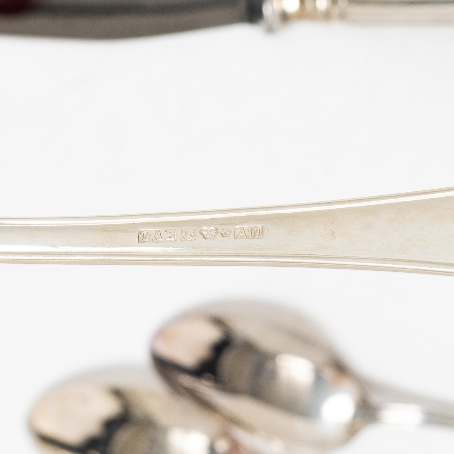 A 60-piece silver cutlery service, model Swedish, GAB, Eskilstuna, 1974-84.