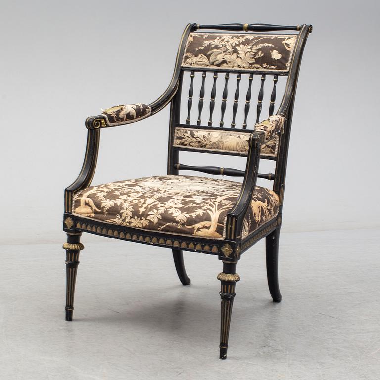 A late gustavian armchair, Stockholm, ca 1800.