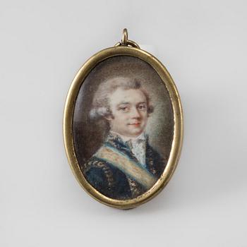 ANTON ULRIK BERNDES, attributed to. Miniature. Unsigned. Gouache.