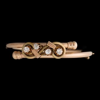 A BRACELET, old cut diamonds, 14K (56) gold.