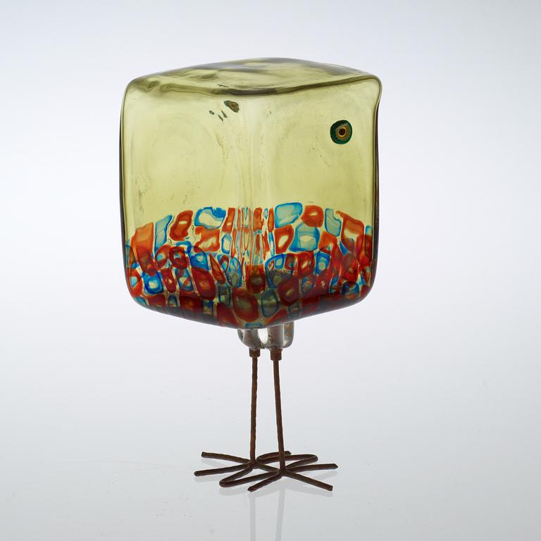 An Alessandro Pianon 'Pulcino' glass bird, Vistosi, Italy 1960's.