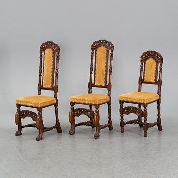 Two plus one firstr half of the 18th Century Baroque chairs.