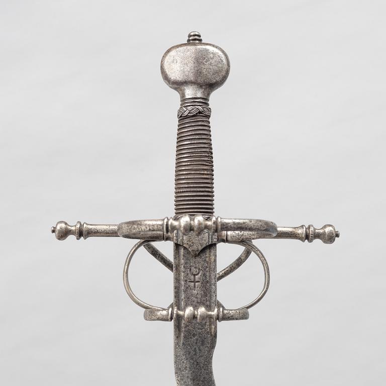 A flame bladed rapier, late 16th century, probably Germany.