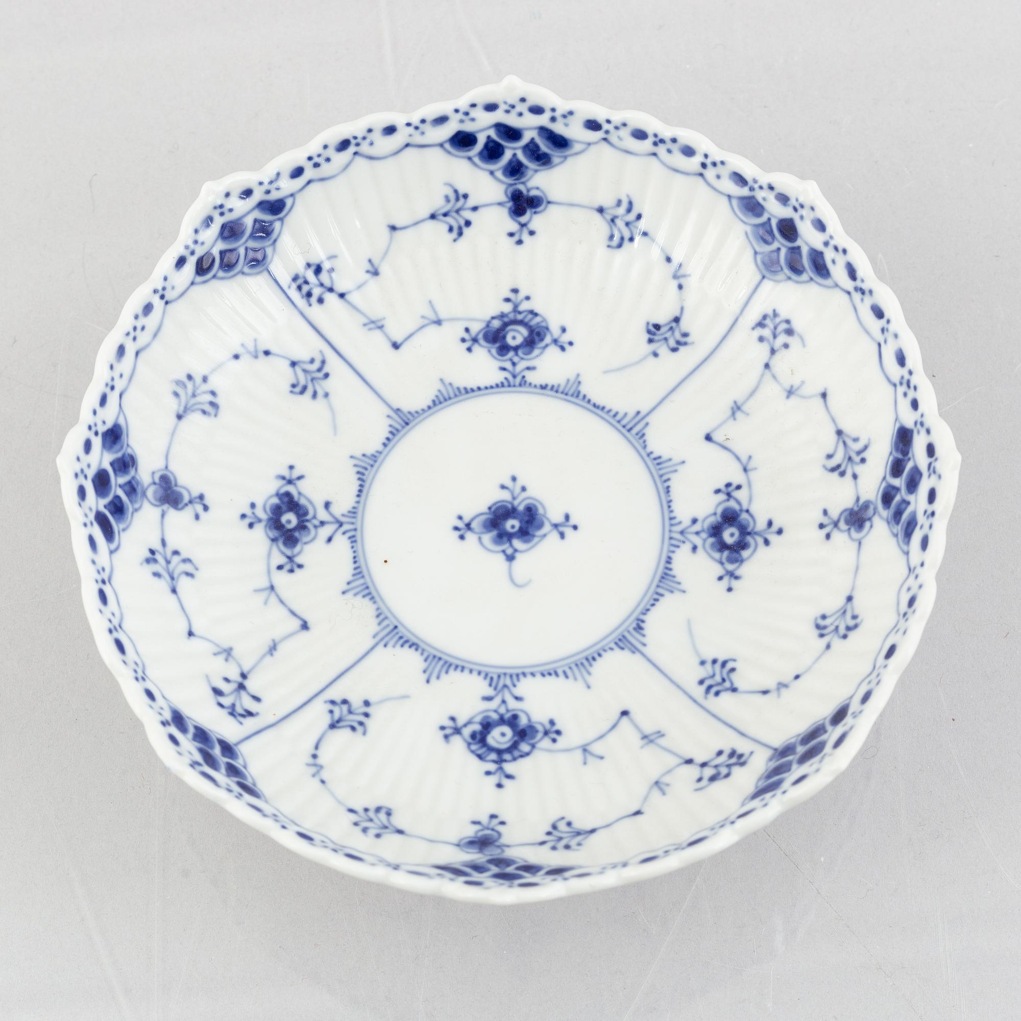 A 'Blue Fluted Half Lace' porcelain dish, Royal Copenhagen, model 511, 1957.
