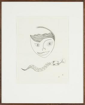 Roger Risberg, indian ink on paper, signed RR.