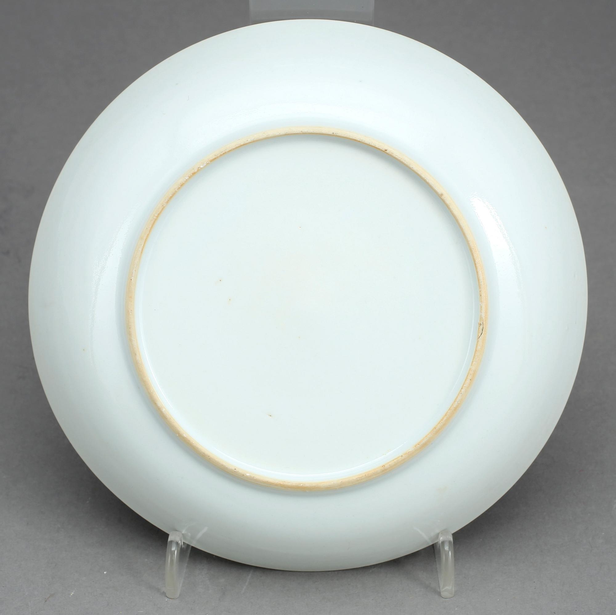 SKÅL samt FAT, med förgyllt monogram NH, Kina, 1700-tal.
