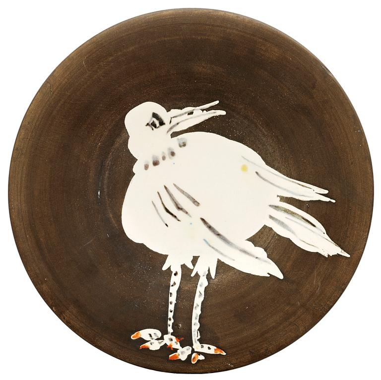 A Pablo Picasso 'Oiseau no 93' faience dish, Madoura, Vallauris, France 1963.