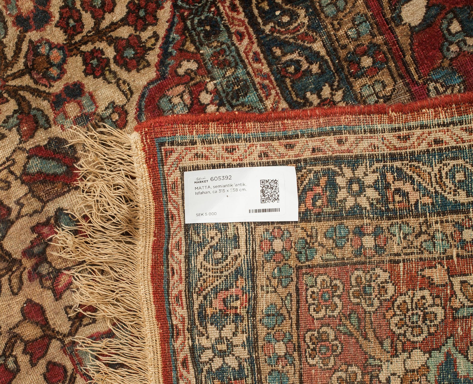 MATTA, semiantik/antik, Isfahan, ca 315 x 258 cm.