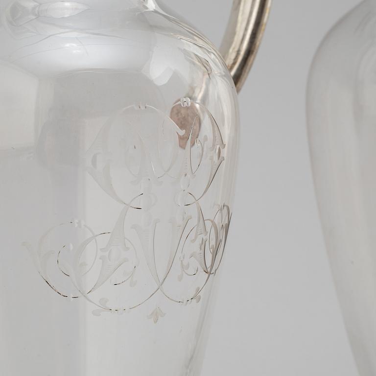 WINE DECANTERS, a pair, CG Hallberg, late 19th century.