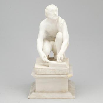 SKULPTUR på SOCKEL, marmor och alabaster, 1900-tal.