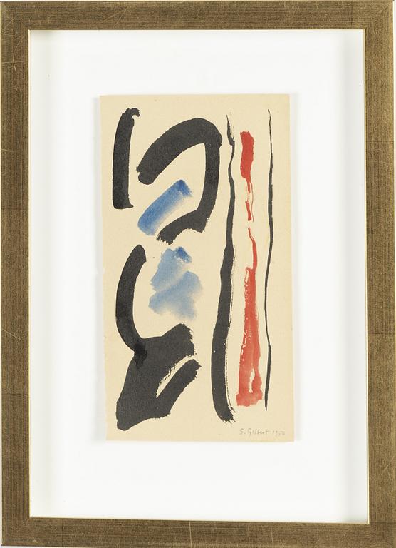 Stephen Gilbert, ink and watercolour on paper, signed and dated 1950.