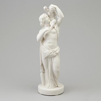 An unmarked sculpture of Venus with Amor on her shoulder, England, presumably Minton or Copeland, 19th Century.