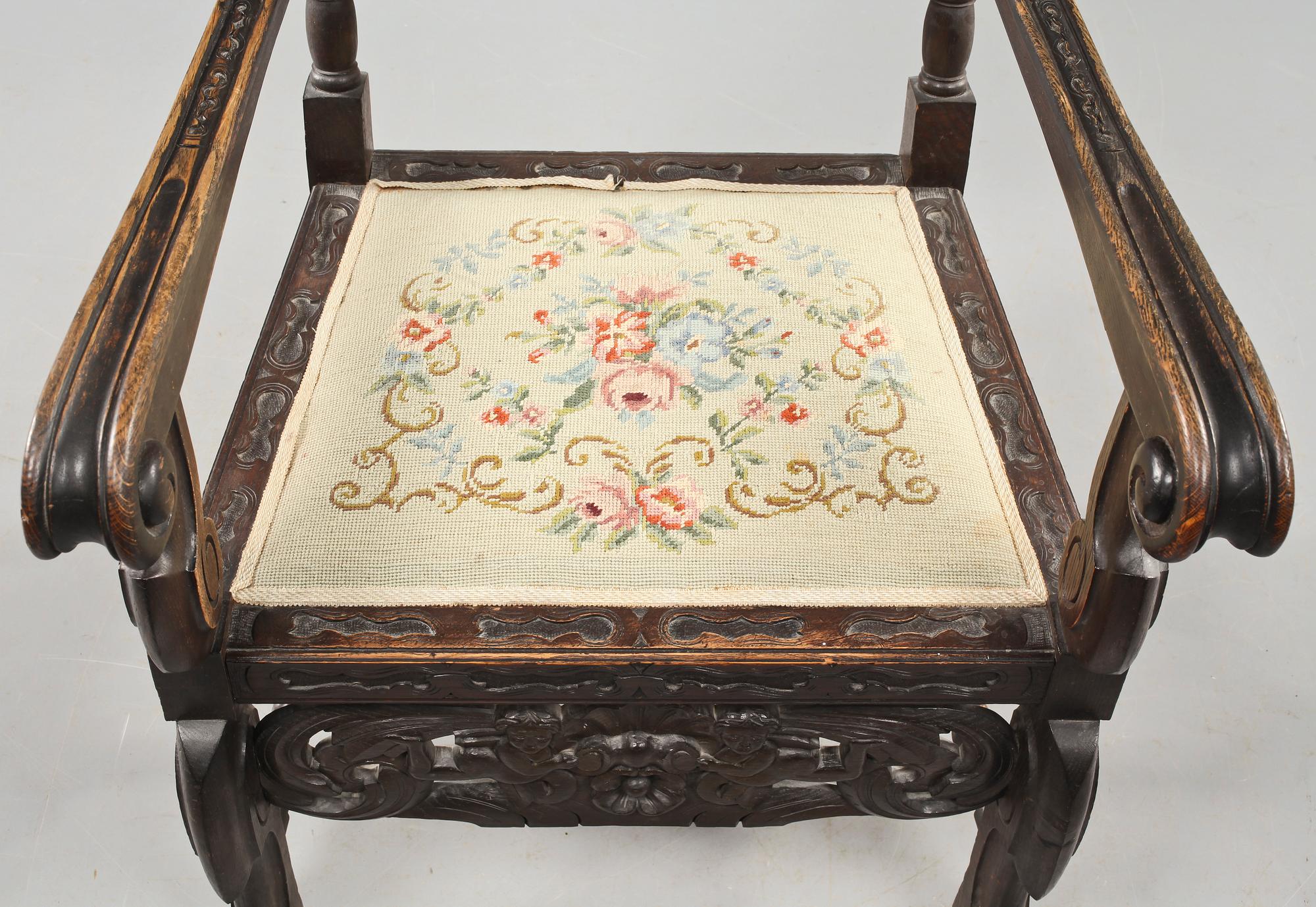 KARMSTOL, barockstil, 1900-talets första del.