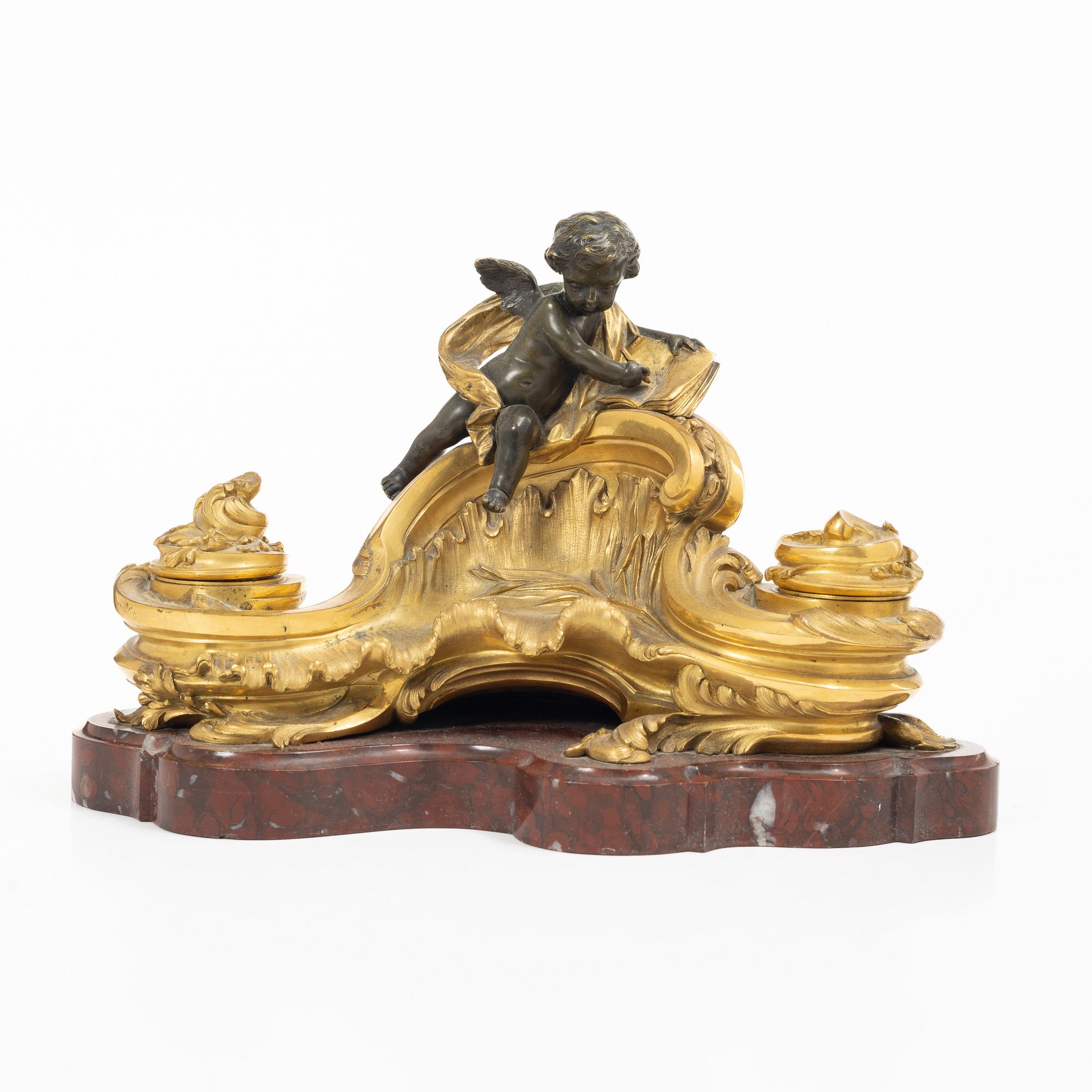 Inkstand, Louis XV style, Deniére, Paris, France, late 19th century.