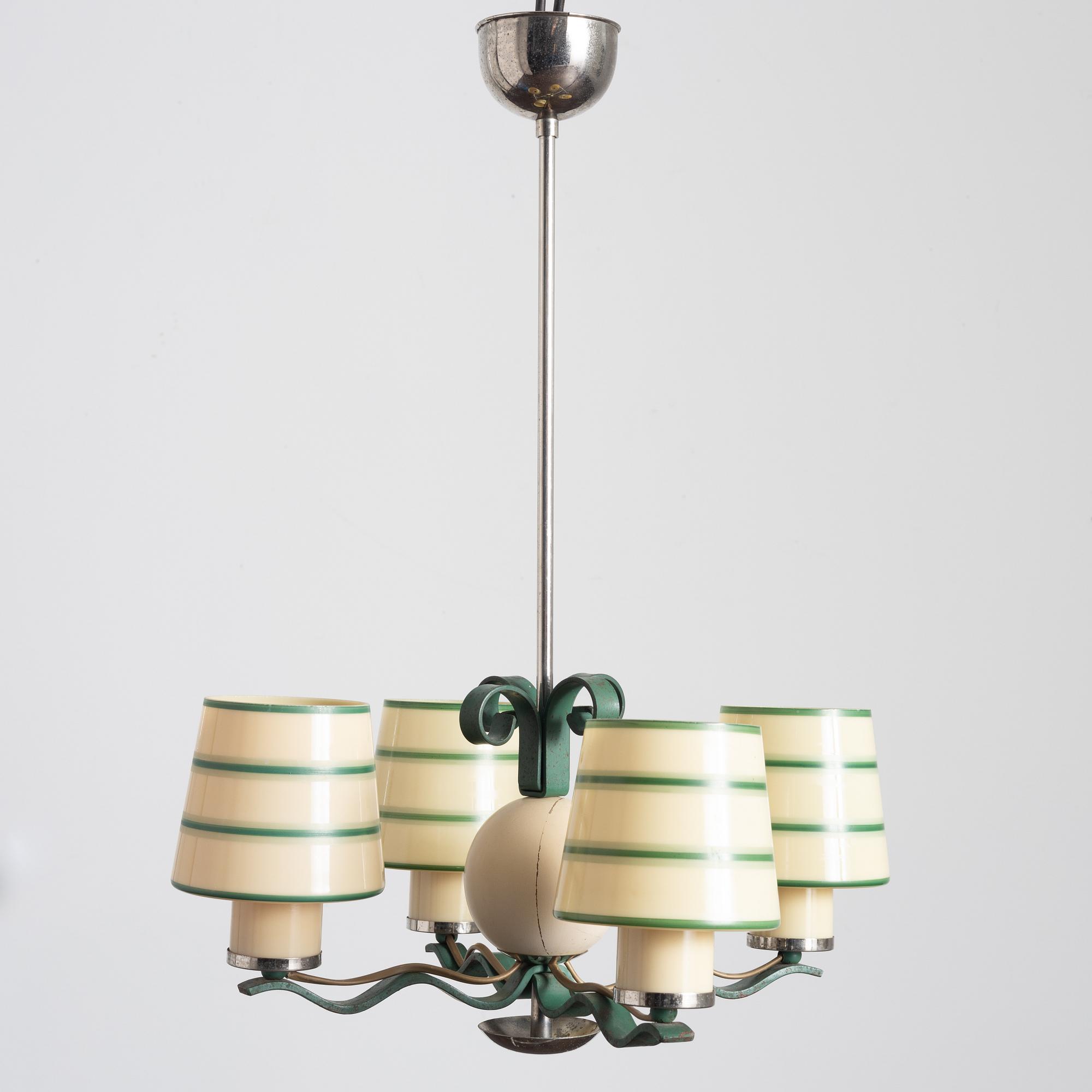 Harald Notini, a model "10894" ceiling lamp, Arvid Böhlmarks Lampfabrik, Stockholm, 1930s.