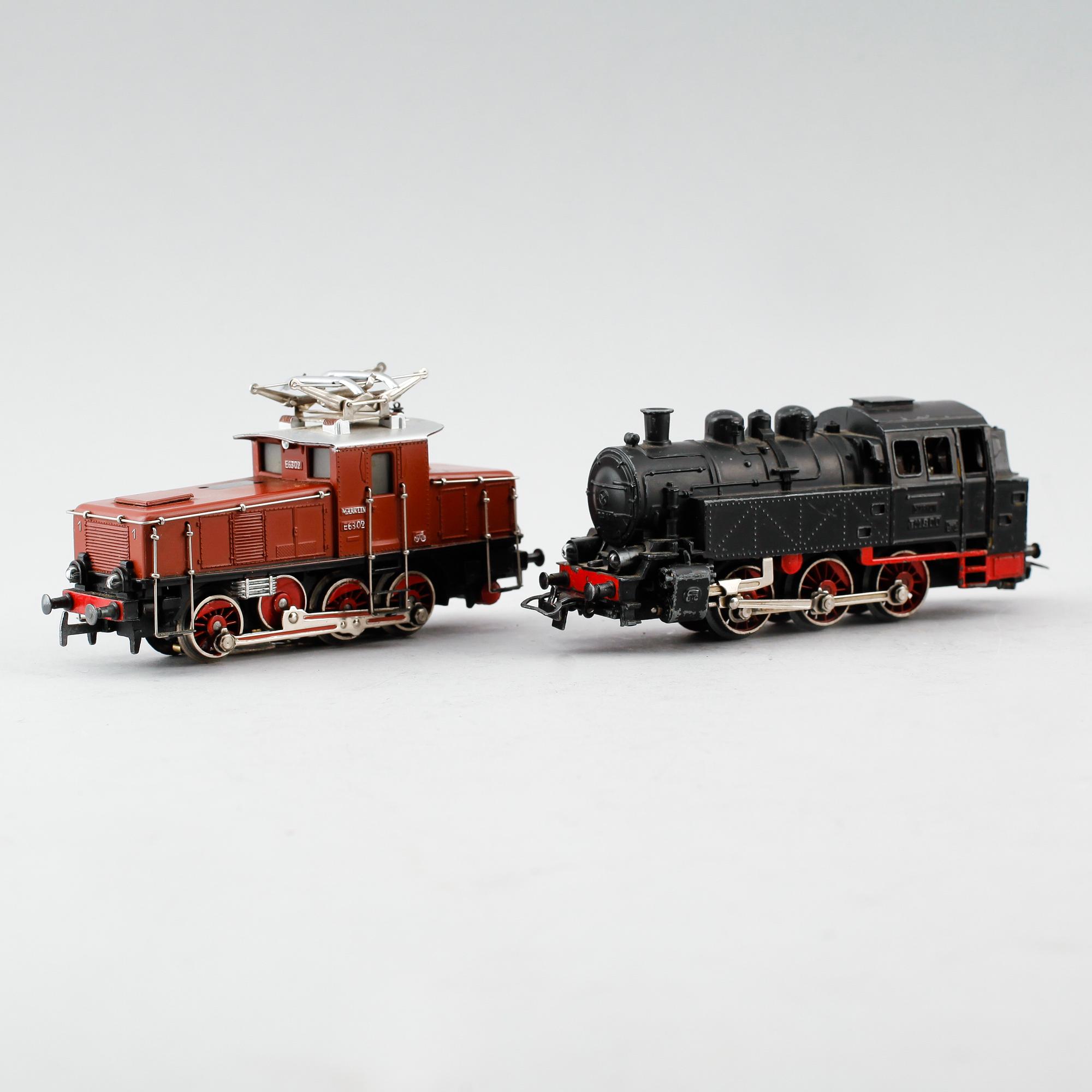 MODELLTÅGSDELAR, 9 st, Märklin, Tyskland.