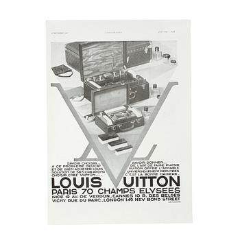 LOUIS VUITTON and HERMÈS, three fashion posters in black and white.