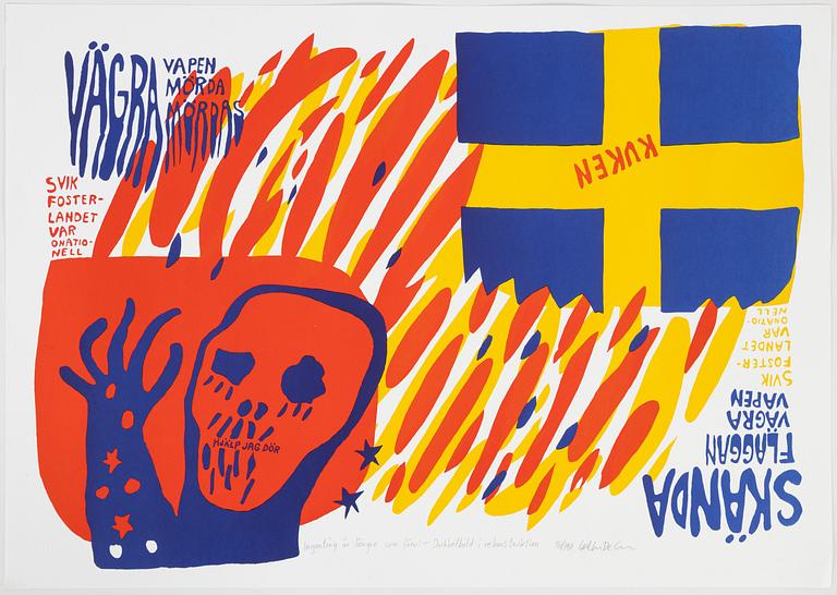 Carl Johan De Geer, färglitografi, signerad 96/190.