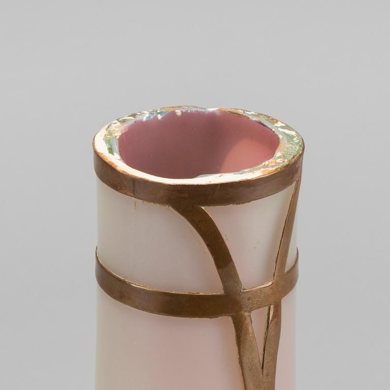 RIEDEL & RINDSKOPF, a "Aventurine" glass and copper vase.