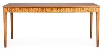796. A Carl malmsten mahogany desk with inlays, "Ståndare".