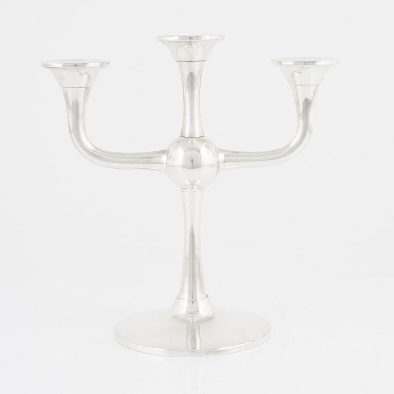 A Norwegian Silver Candelabra, Karl Jørgen Otteren, late 20th century.