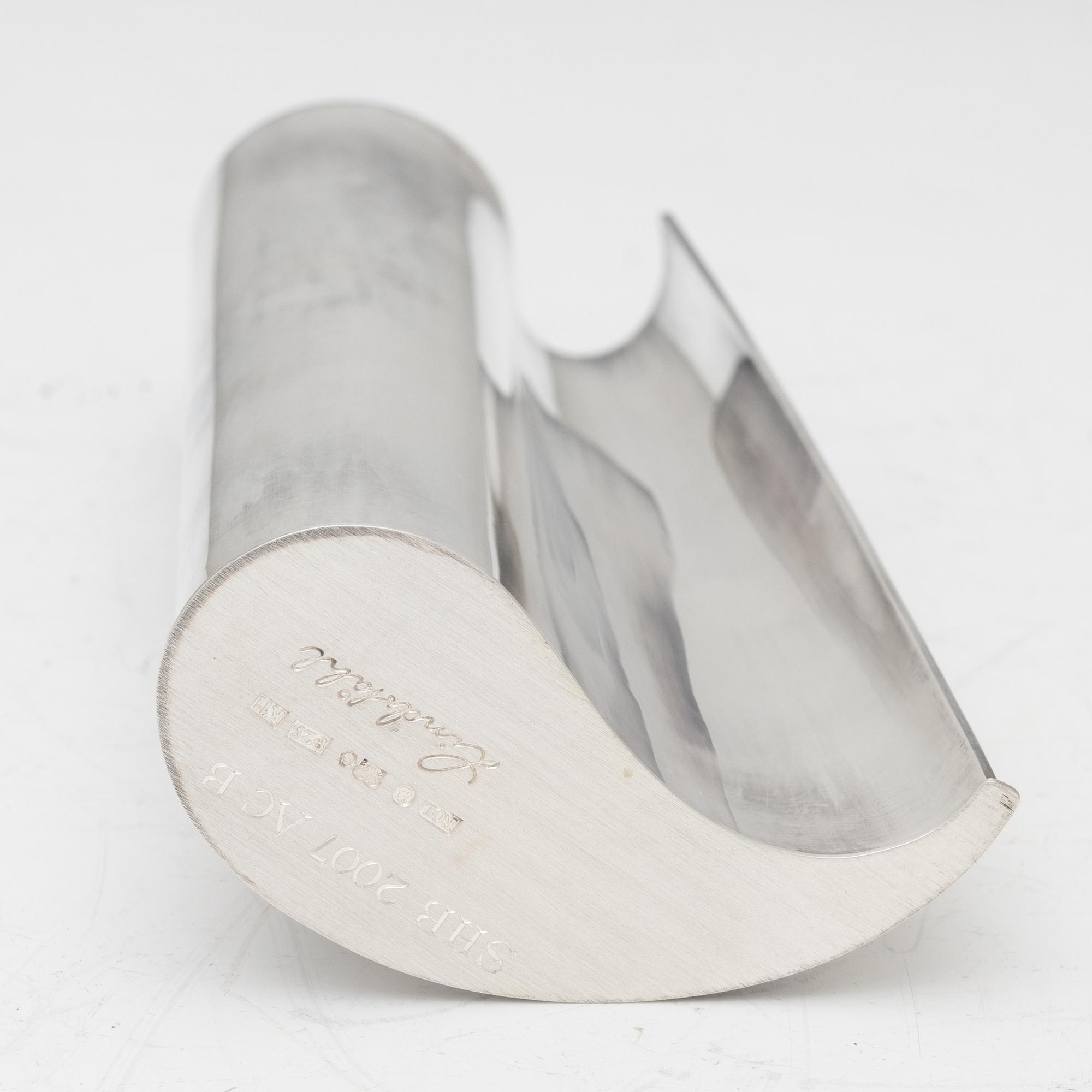 Rolf Lindståhl, a sterling silver vase, Stockholm, 2008.