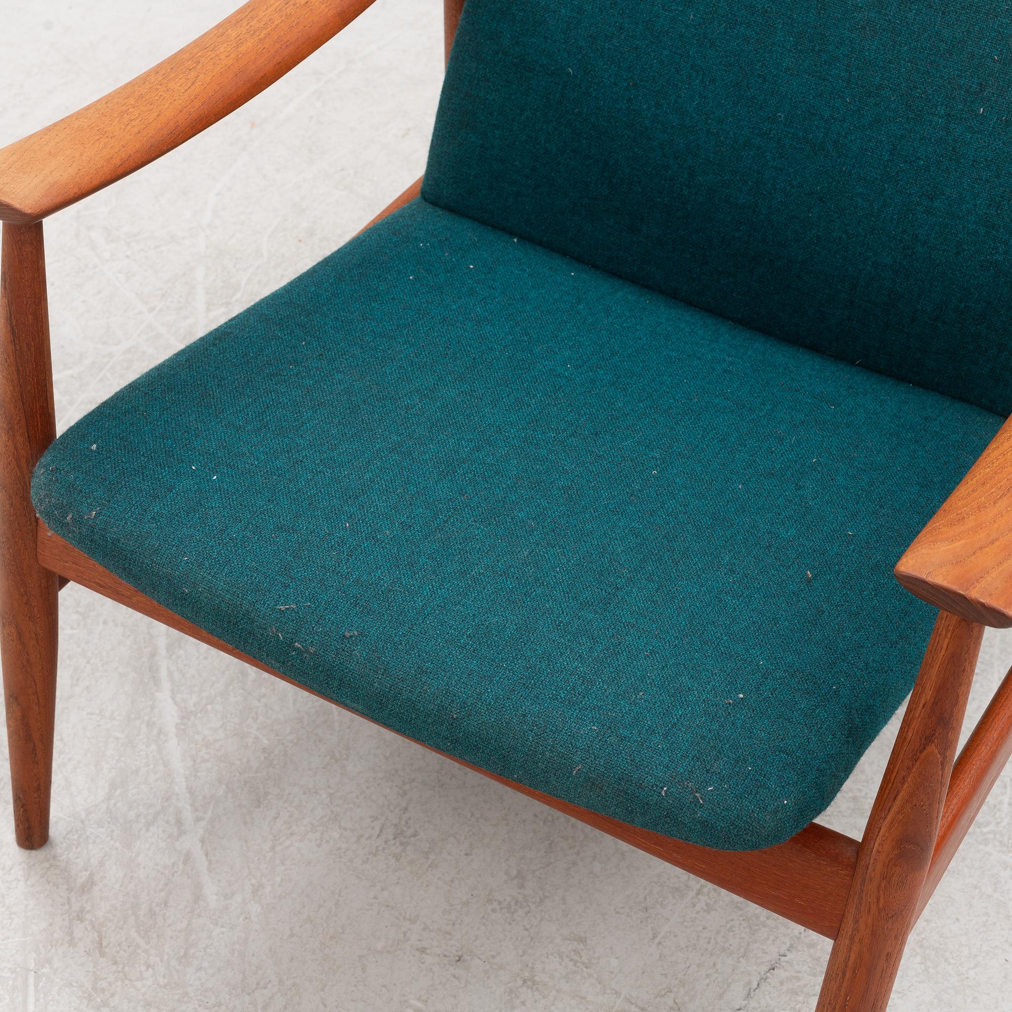 Finn Juhl, a model 138 armchair, France & Søn, Denmark, 1960s.
