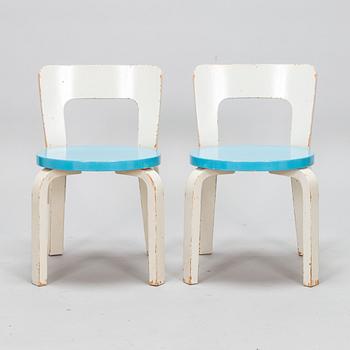 Alvar Aalto, barnstolar, 4 st, N65, Artek, 1960-tal.
