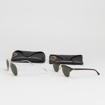 RAY BAN, "Aviator" and "Clubmaster", sunglasses, two pairs.