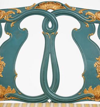 A Swedish carved rococo sofa by A. Thunberg (master in Stockholm 1756-91).