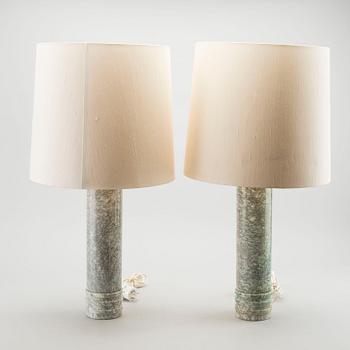 BERGBOM'S, a pair of marble table lamps, Sweden 1960'S.