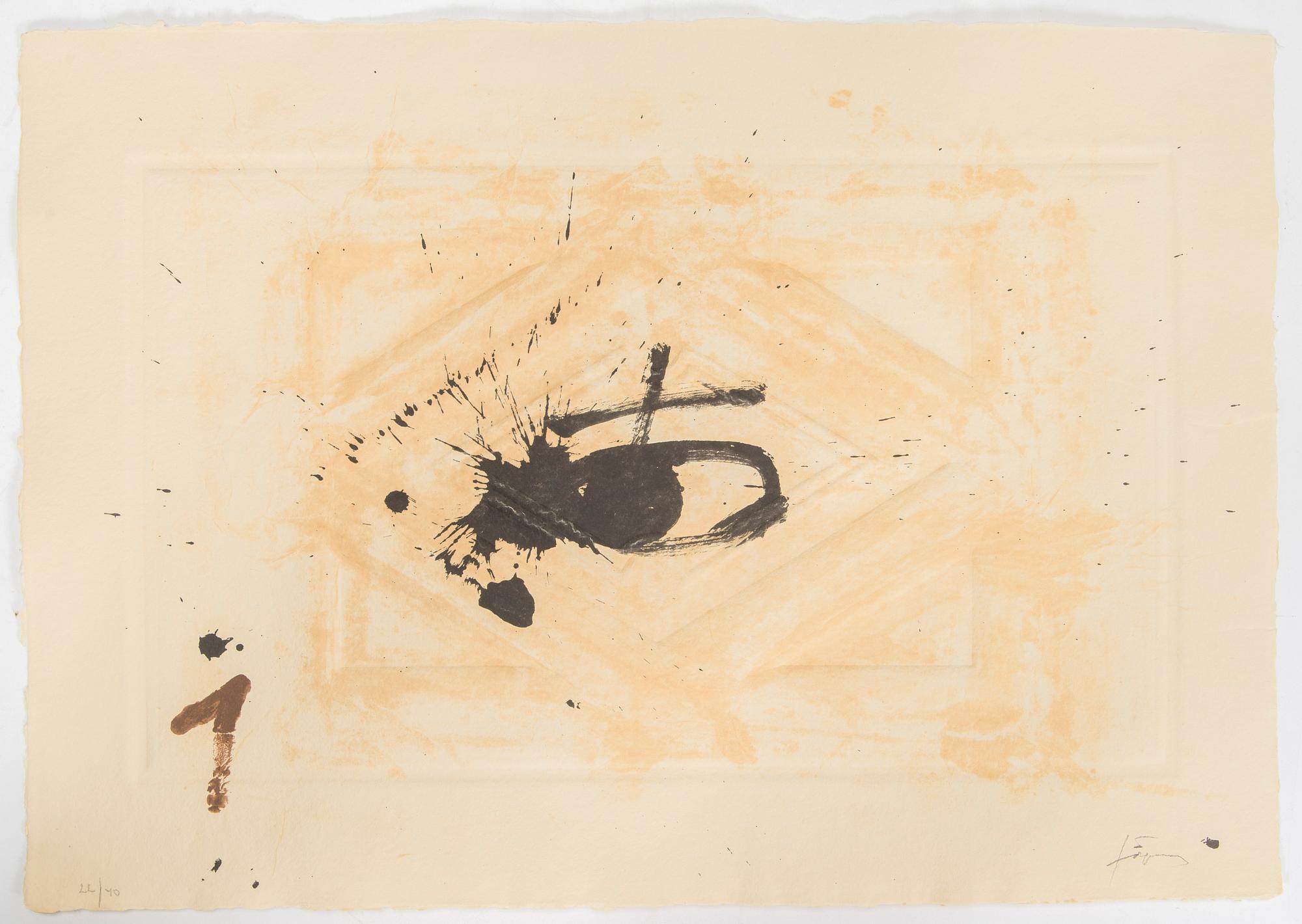 Antoni Tàpies, Mapp med etsningar och färglitografier, 5 st.