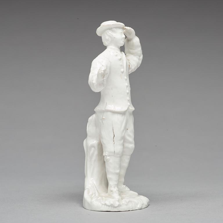 A Swedish soft paste Marieberg porcelain figure, 18th Century.